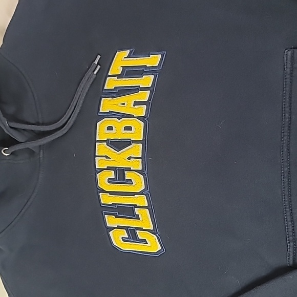 CLICKBAIT David Dobrick Sweatshirt Navy and Gold Pullover by Fanjoy Size Large - Picture 2 of 8